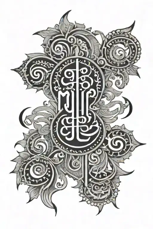 mrutunjaya mantra written in Sanskrit tattoo design idea