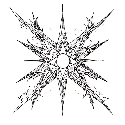 wonderful woman symbol and chaos star tattoo design idea