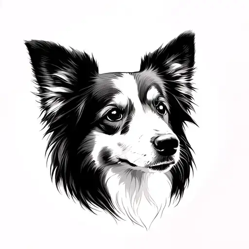 Sheltie ears outline tattoo tattoo design idea
