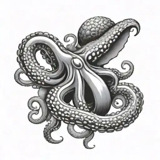 semi japanese style octopus sleeve where the tentacles will go to the neck tattoo design idea