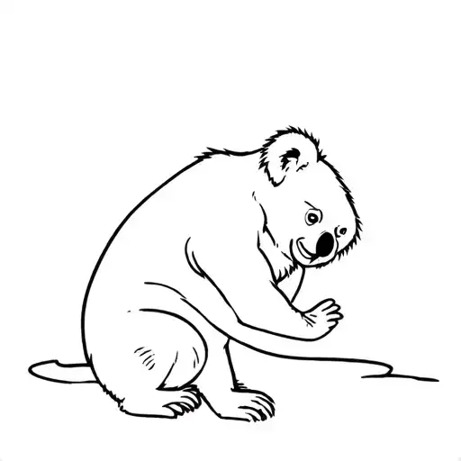 A Koala bear playing with a gorilla tattoo design idea