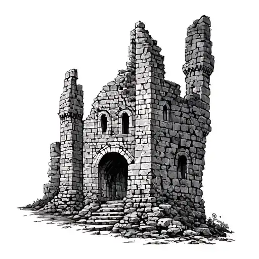 Castle Ruins tattoo design idea