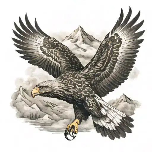 soaring Golden Eagle flying eagle tattoo design idea