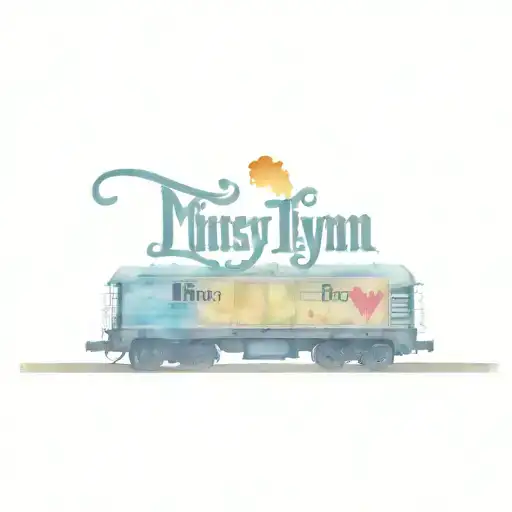Misty Lynn name on a train car in grafitti arm sleeve tattoo design idea