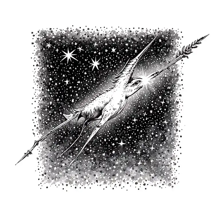 shooting star Sagittarius tattoo design idea