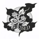 the word "blessed" tattoo design idea