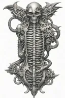 spine bio mechanical hr giger tattoo design idea