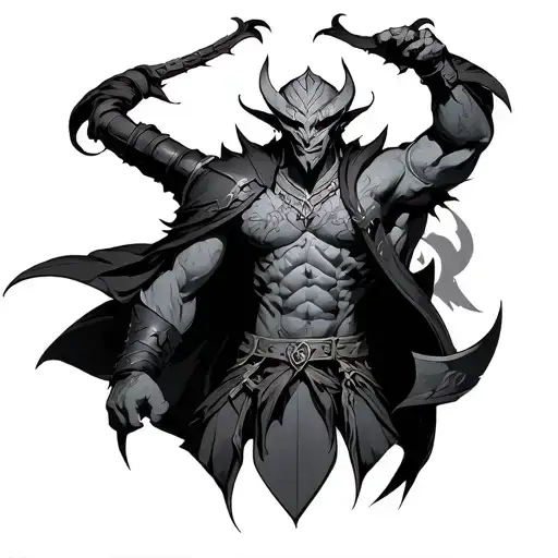 hight noon thresh from league of legends tattoo design idea