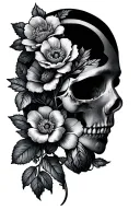 medical anatomy with flowers intertwined tattoo design idea