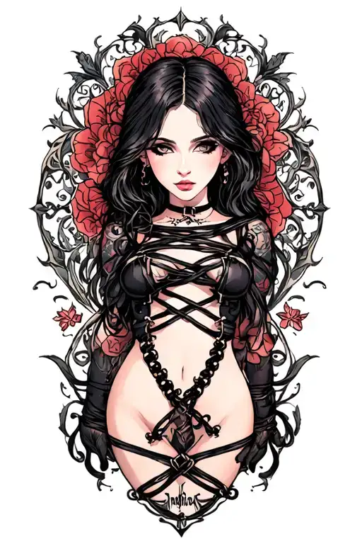 "femdom" "dominatrix" "mistress" "whole body" "bondage" "dungeon" tattoo design idea