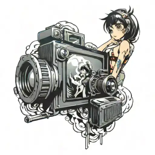 cinema and big screen tattoo design idea