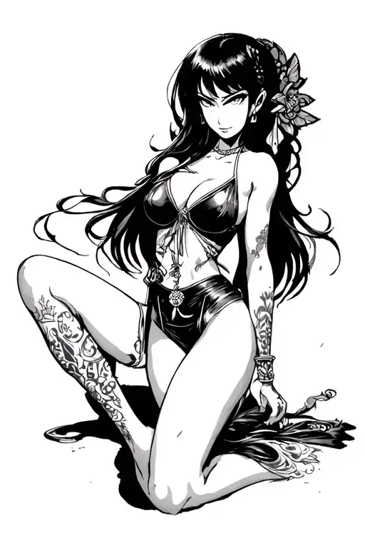 one piece nico Robin tattoo design idea