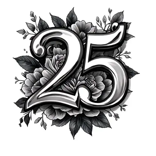 Design a tattoo for me that my number is 25  tattoo design idea