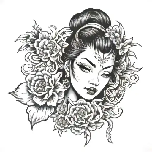 omerta japanese girls tattoo design idea