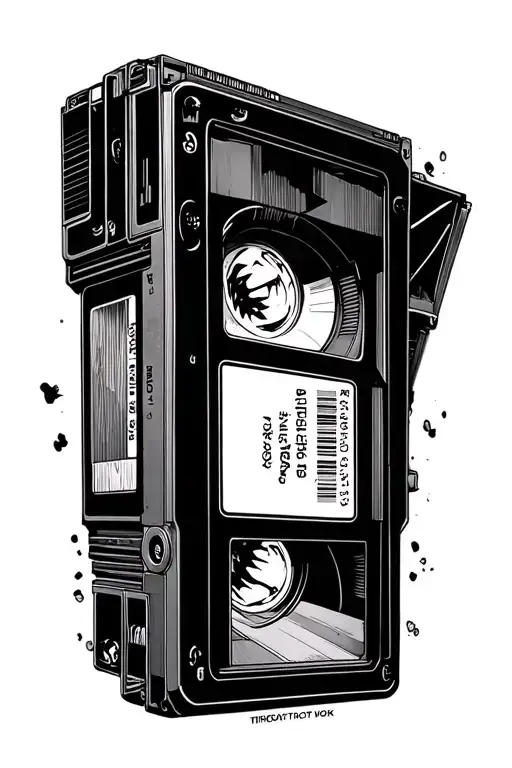 VHS tape tattoo design idea
