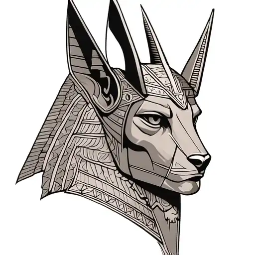 Anubis god tattoo design idea