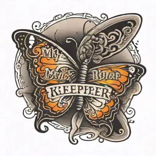 butterfly next to the words my brother keeper   tattoo design idea