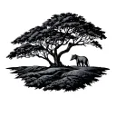 Safari Tree tattoo design idea