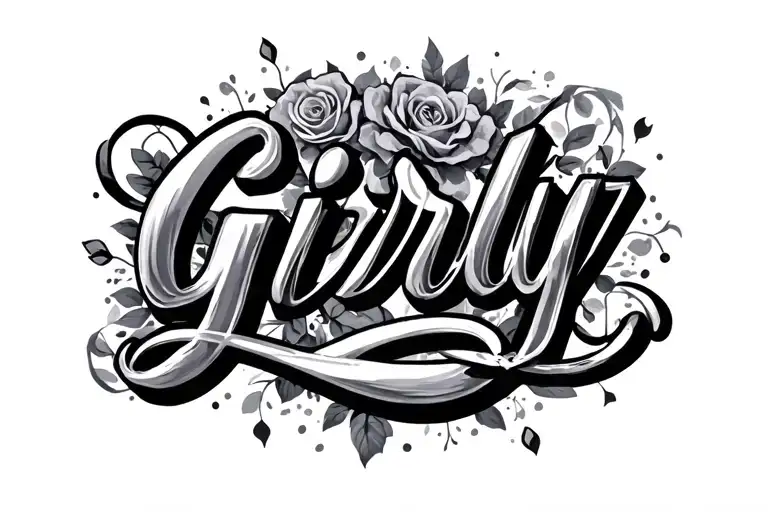 girly text tattoo design idea