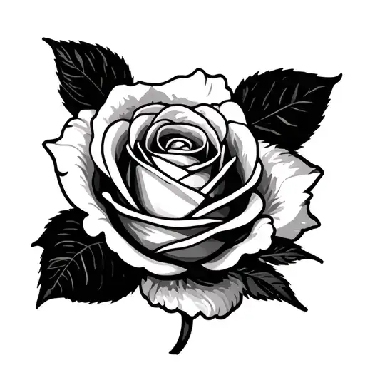 Rice with a rose tattoo design idea