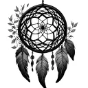 dream catcher entangled tattoo design idea