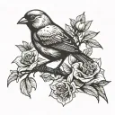 canary bird tattoo design idea