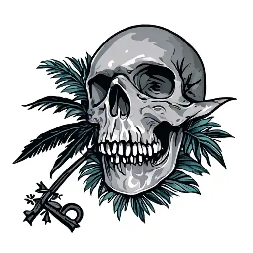 key west line tattoo design idea