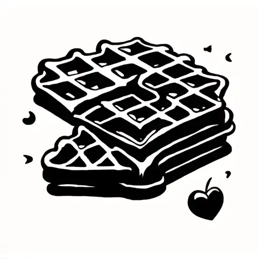 Cute Waffle tattoo design idea