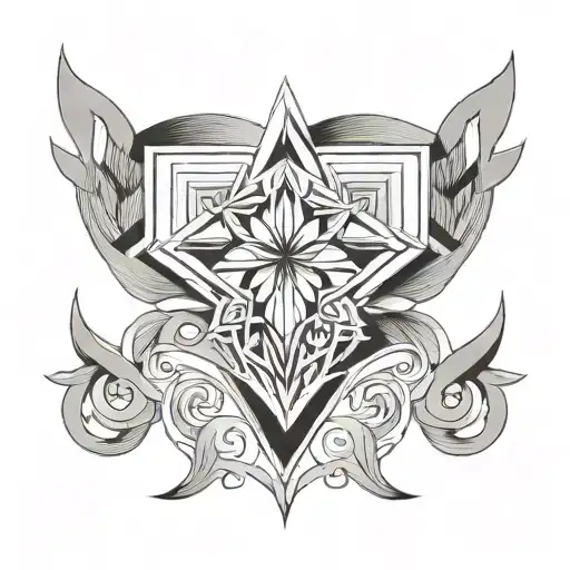 symmetrical Geometric pattern inspired chest tattoo tattoo design idea