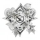 symmetrical Geometric pattern inspired chest tattoo tattoo design idea