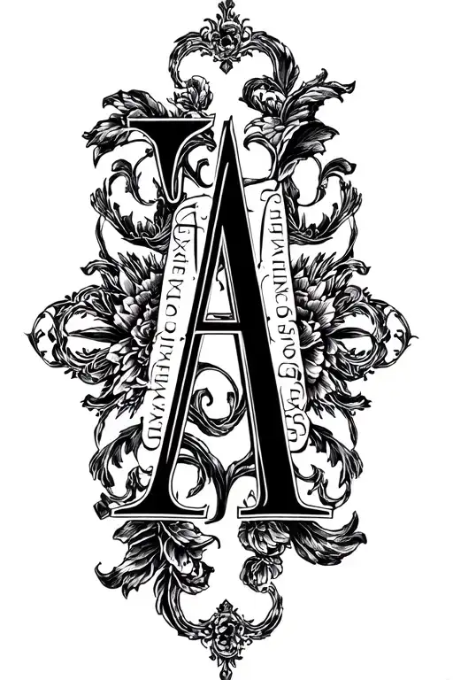 "l XV.IX.MMXXI  A V.II.MMXXIV" A black ink forearm tattoo featuring the initials 'L' and 'A' in an elegant yet masculine font, subtly intertwined  tattoo design idea