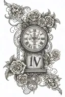 1,10,11,20 in roman numerals on top of psalms 23 4 tattoo design idea