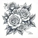 "one day at a time" write this with roses intertwined tattoo design idea