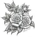 "one day at a time" write this with roses intertwined tattoo design idea