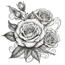 "one day at a time" write this with roses intertwined tattoo design idea
