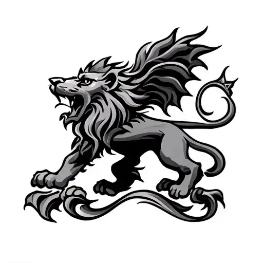 tribal Scottish lion rampant tattoo design idea