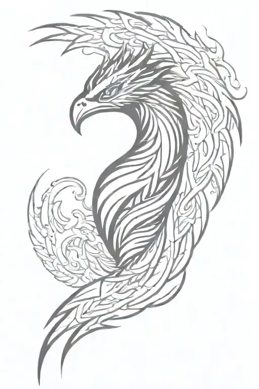 fenix emerging from fire tattoo design idea