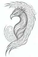 fenix emerging from fire tattoo design idea