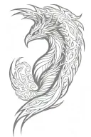 fenix emerging from fire tattoo design idea