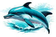 cute dolphin jumping tattoo design idea