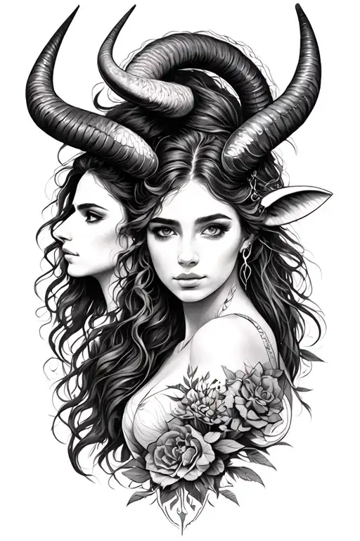 Capricorn man, taurus woman, Aries girl, Taurus boy and Aquarius girl  tattoo design idea