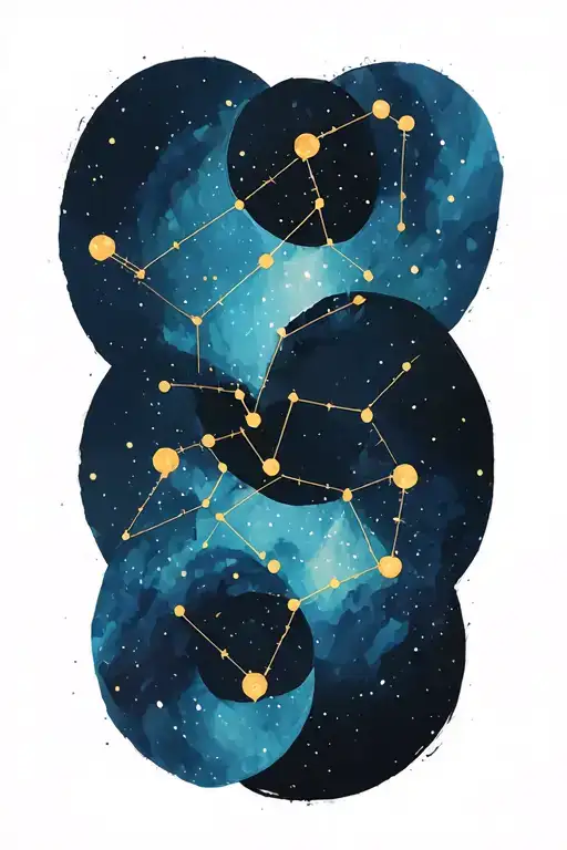 Taurus and Sagittarius constellation intertwined tattoo design idea