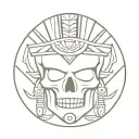 aztec skull warrior tattoo design idea