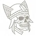 aztec skull warrior tattoo design idea