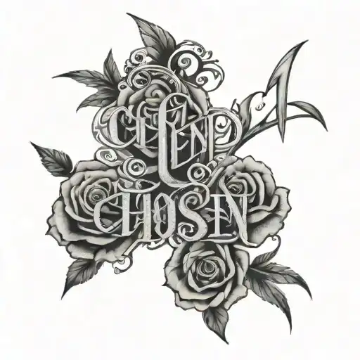 chosen one written out tattoo design idea