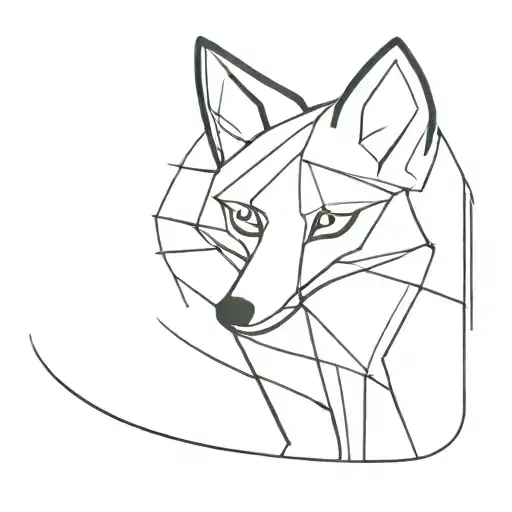 Thin overlapping lines with a fox tattoo design idea