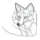 Thin overlapping lines with a fox tattoo design idea