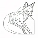 Thin overlapping lines with a fox tattoo design idea