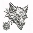 evil wolf bite tattoo design idea