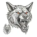 evil wolf bite tattoo design idea